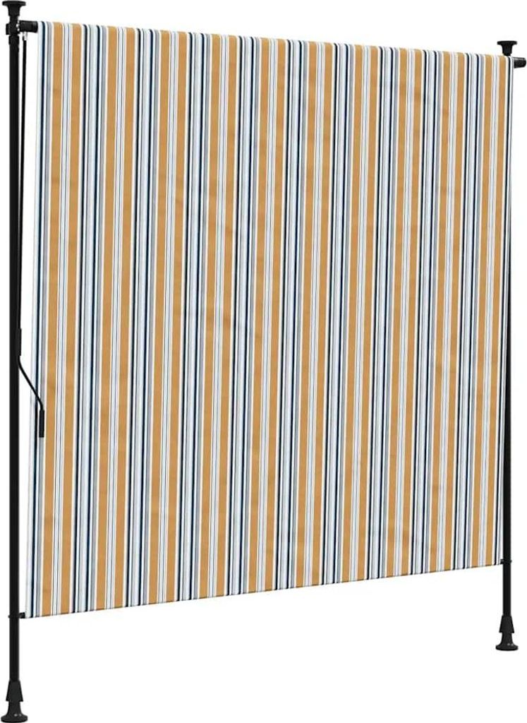 vidaXL Außenrollo Gelb und Weiß 200x270 cm Stoff und Stahl