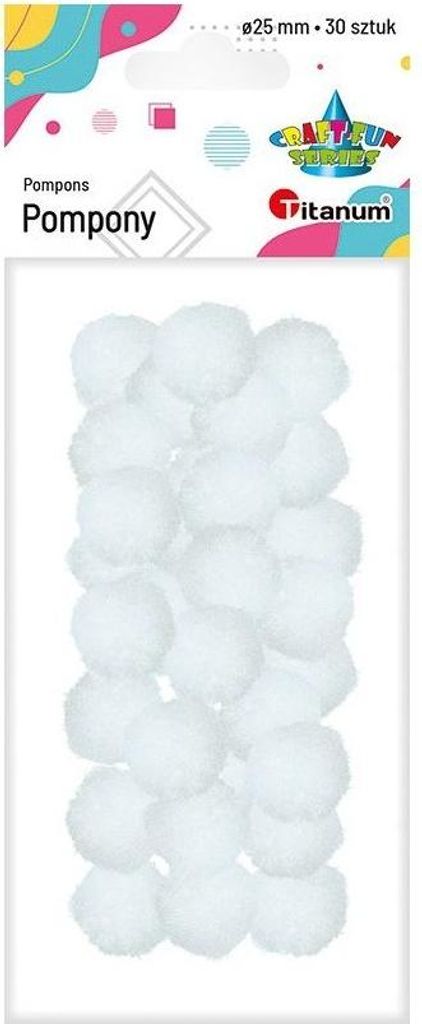 Weiße Pompons 25mm 30Stück Titanum Produktbild 