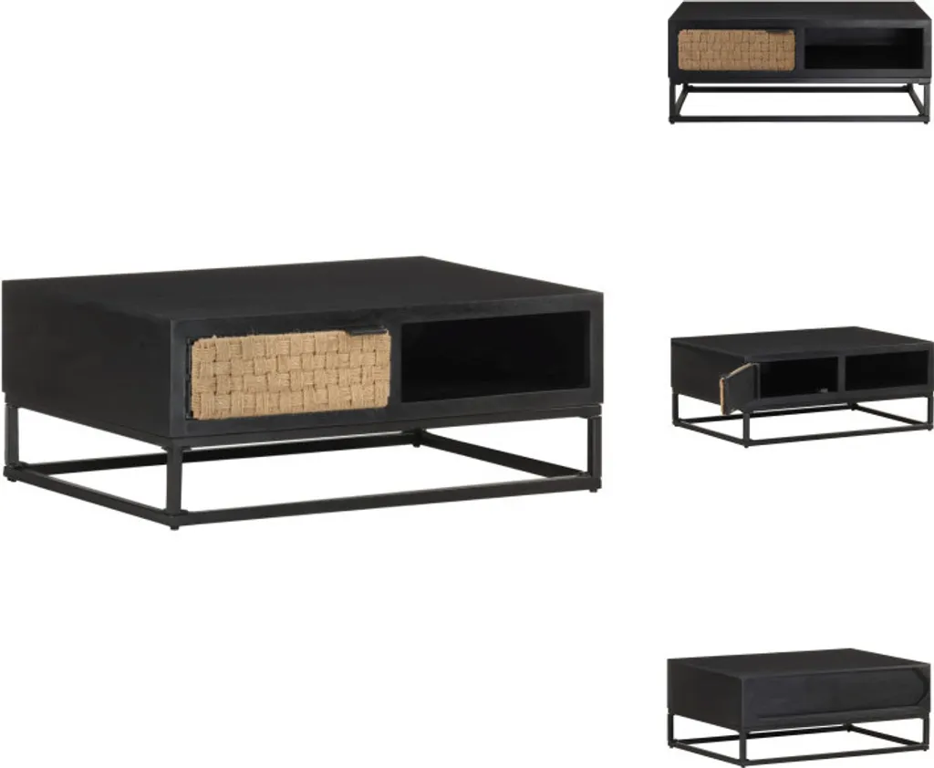 vidaXL Tavolino 90x60x35 cm in legno massiccio di mango - Tavolini da caffè