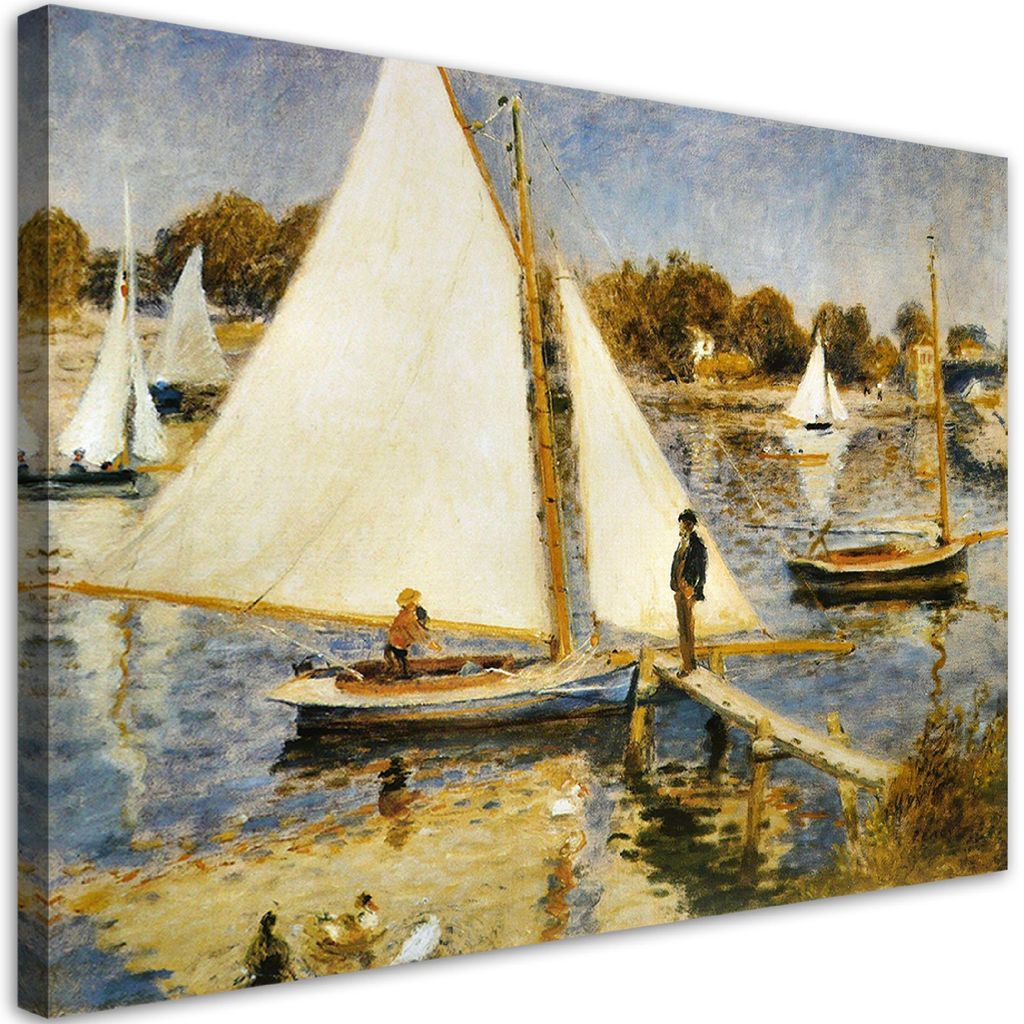 Leinwandbild Die Seine bei Argenteui - Auguste Renoir 90x60 Feeby Bunt bild für die wand bereit zum aufhängen