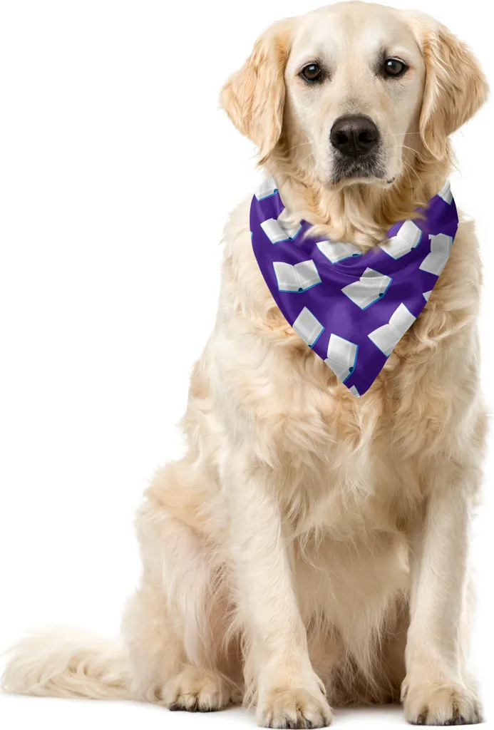 Bandana Pet ABAKUHAUS Libri Blu - Accessorio Foto Trendy 40x40