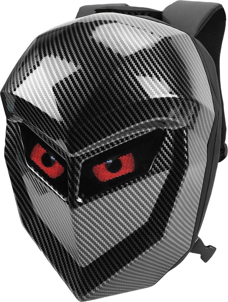 17-Zoll-LED-Motorrad-Ritter-Rucksack DIY programmierbaren Farbbildschirm 20L wasserdicht Hardshell Helm Laptop-Rucksack für Reiten Radfahren Carbon