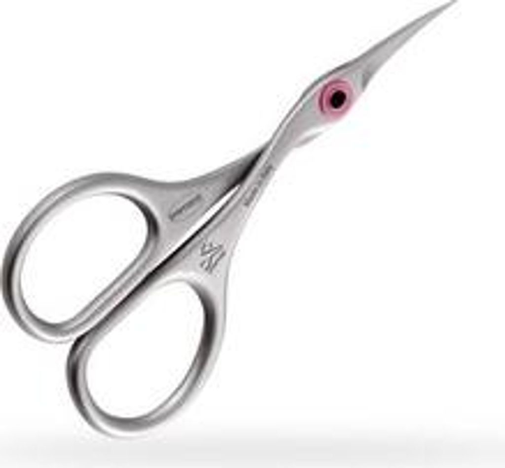 Premax Ringlock Nagelschere gebogen - 9.5cm - Rosa - Präzise Edelstahlmaniküreschere aus Italien, Ergonomisch für Damen