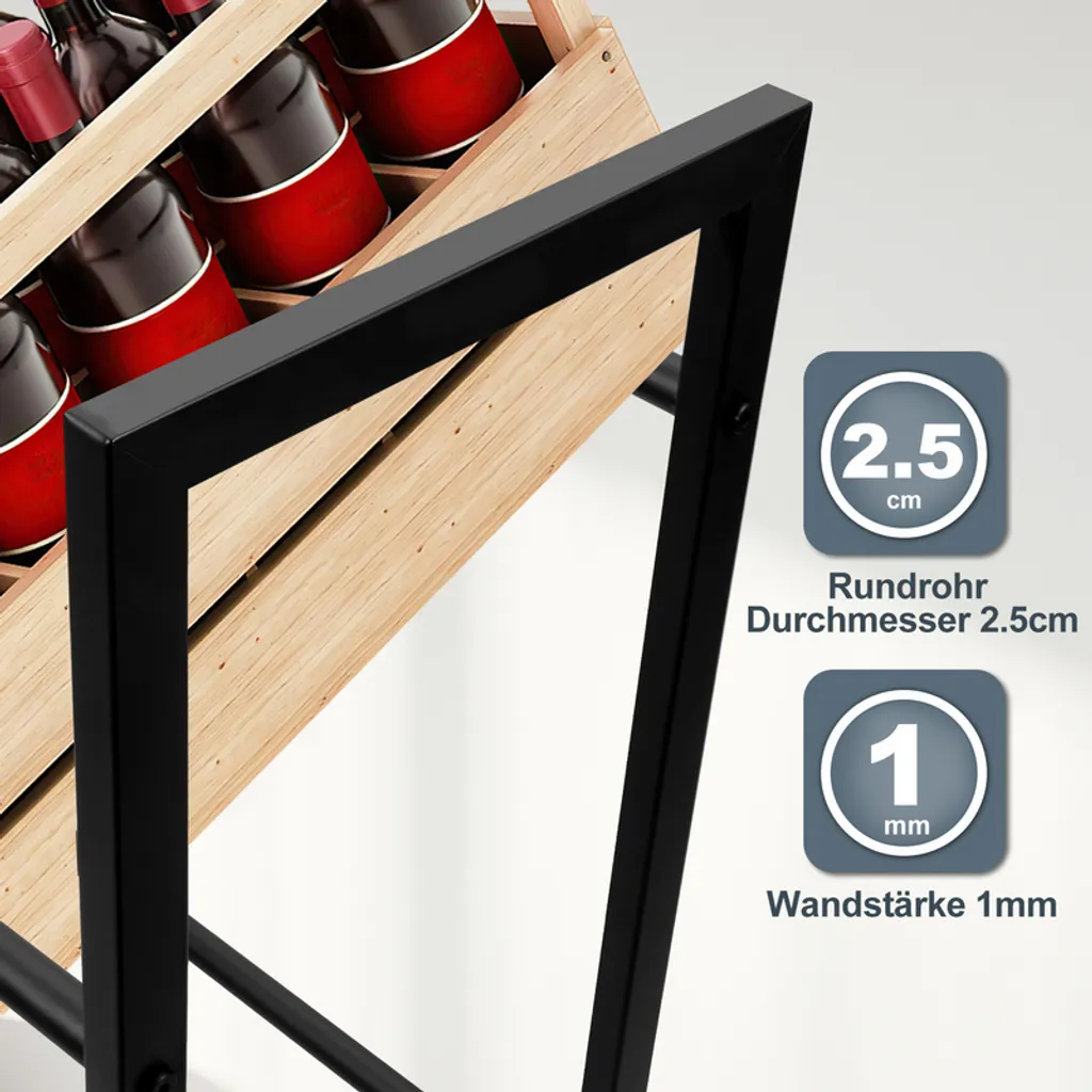 Yakimz Portacasse per bevande Portacasse per birra Portacasse per bevande per 6 casse Nero 105x32x85cm - 5