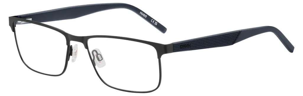Lunettes Hugo HG 1309 Légères Noir Mat Bleu Homme sans Pression sur le Nez