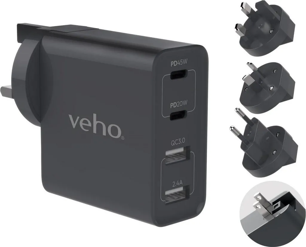 Plus de Problème de Prise avec le Veho TA-45 Adaptateur Universel Monde