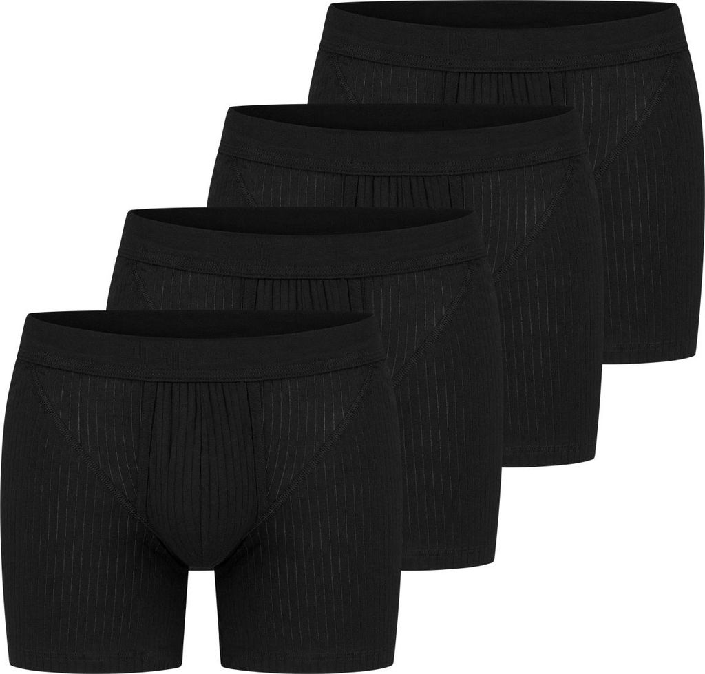 Schiesser 4er Pack Baumwolle Essentials Authentic Retro Short / Pant Elegantes Nadelzug-Design, Weiche Single-Jersey-Qualität, Perfekte Passform m...