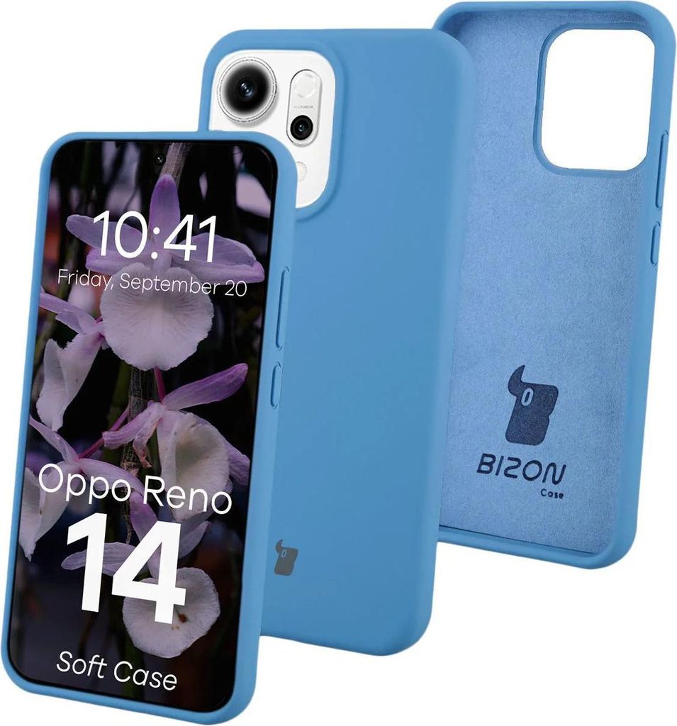 Silikon Handyhülle für Oppo Reno 14, Bizon Soft Case, Blau