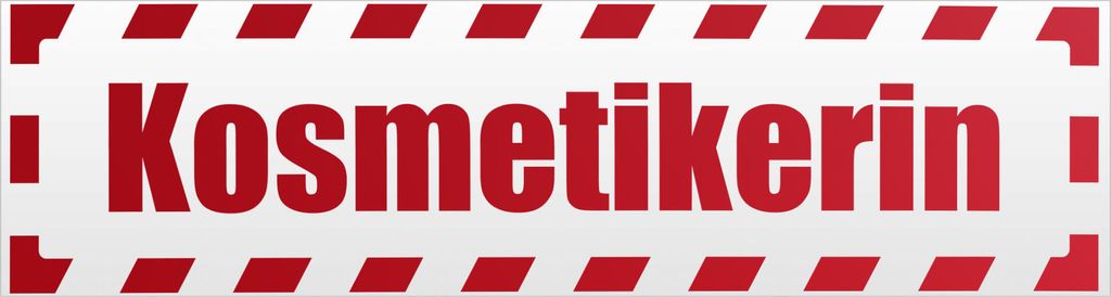 Kiwistar Kosmetikerin gestreift Magnetschild Schild magnetisch - 45cm Rot - reflektierend - Magnetfolie für Auto PKW Kfz