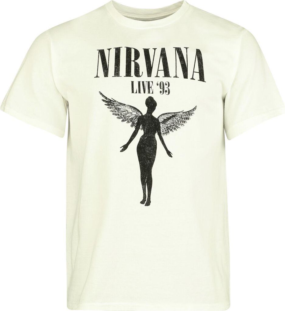 Nirvana T-Shirt Herren Live '93 weiß Band-Merch, Bands 100% Baumwolle XXL
