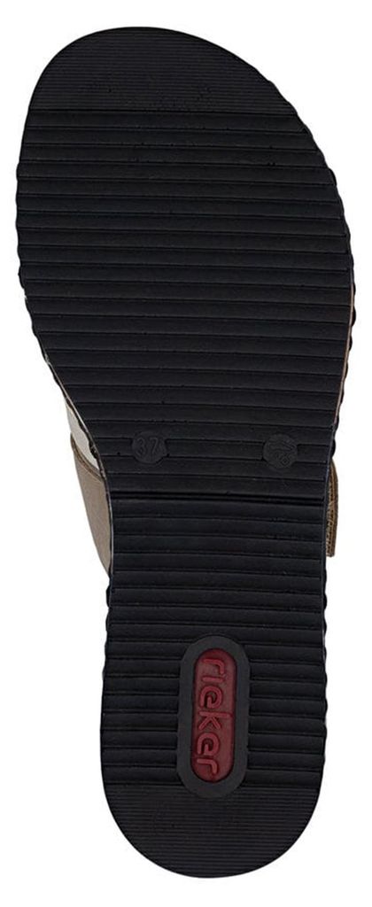 Rieker Damen Pantolette gekreuzte Riemen Klettverschluss Produktbild 
