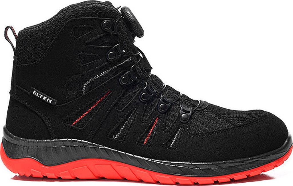 ELTEN Sicherheitsstiefel MADDOX BOA® black-red Mid ESD S3, Produktbild 2