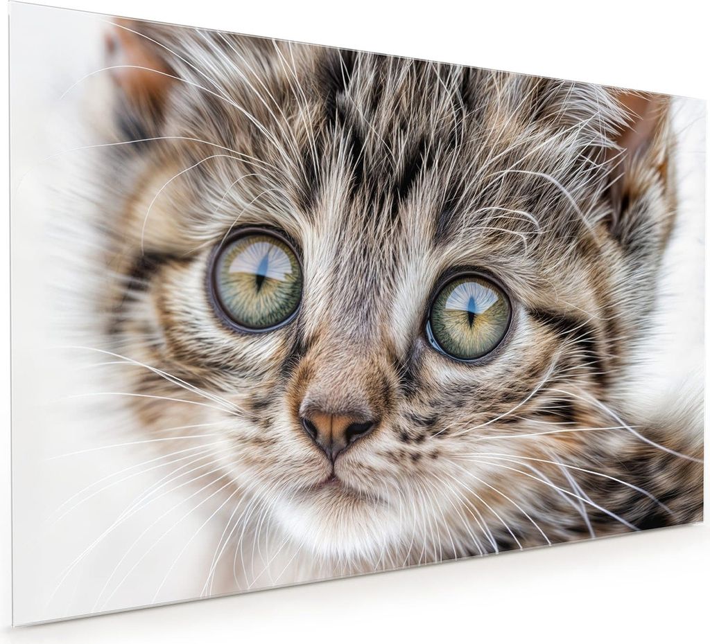 Küchenrückwand Spritzschutz Glas mit Motiv Katzenjunges trittin 40 x 40 cm