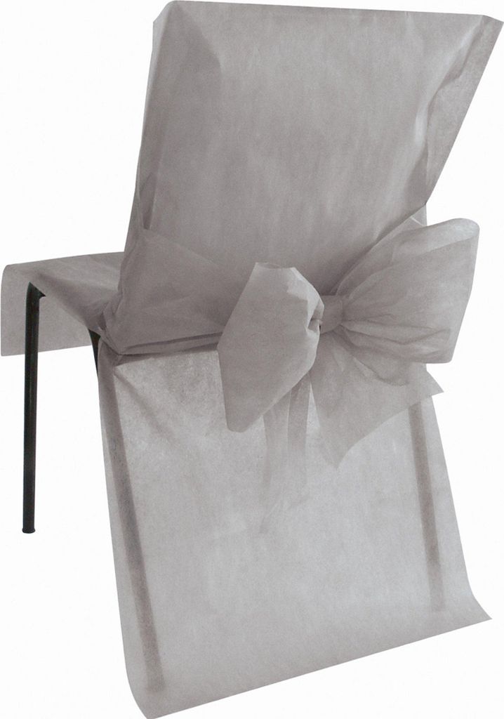 Stuhlhusse premium Partydeko Hochzeit 10 Stück grau 50x95 cm - Einheitsgröße