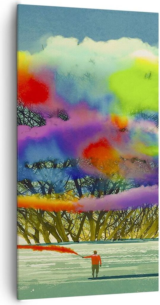Bild auf Leinwand - Leinwandbild - Abstraktion Natur - 65x120cm - Wand Bild - Wanddeko - Wandbilder - Leinwanddruck - Bilder - Kunstdruck - Wanddek...