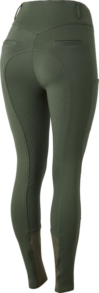 Horze Mira Damen Reithose mit Vollbesatz und hohem Bund, Grün, 36