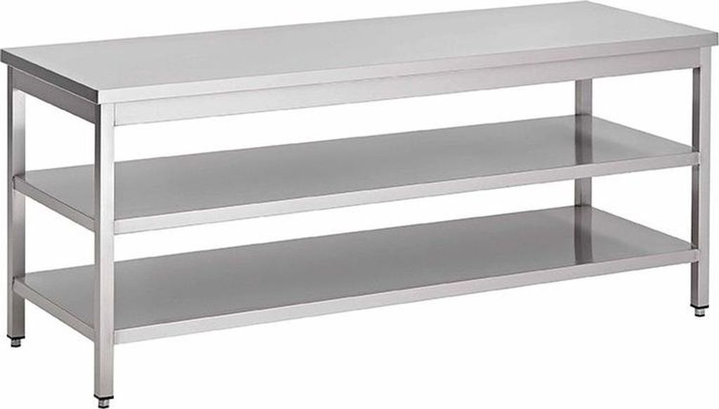 Arbeitstisch aus Edelstahl mit doppelter Grundboden, 1200(L)x600(T)x880(H)mm.