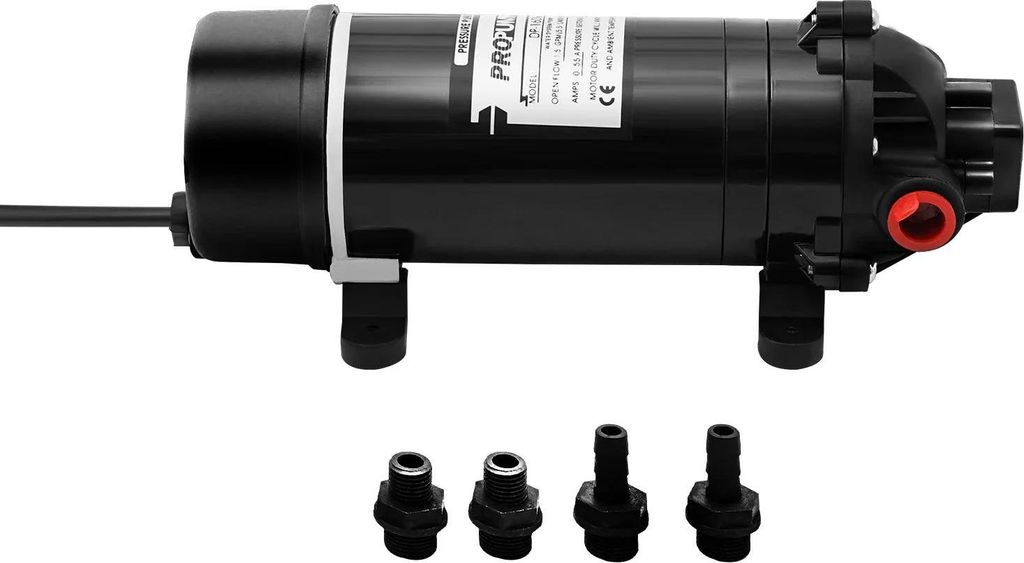 Wasserpumpe - Selbstansaugende Membran-Druckerhöhungspumpe - 220V - 0,55A - 160 PSI - 5,1-5,5 l/min - Haus- und Gartenbewässerung - Schwarz