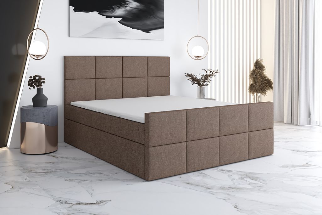 Boxspringbett TOKI 120x200 mit 2 Bettkästen, Bonell-Matratze und Topper. Möbel vom Hersteller- Handarbeit! Bett Komplett-Set mit Matratze, Bettka...