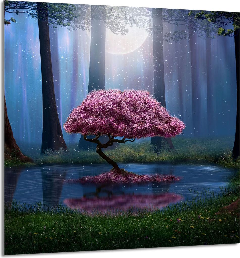 GLASPLATTE FÜR KÜCHE 60x65 Baum