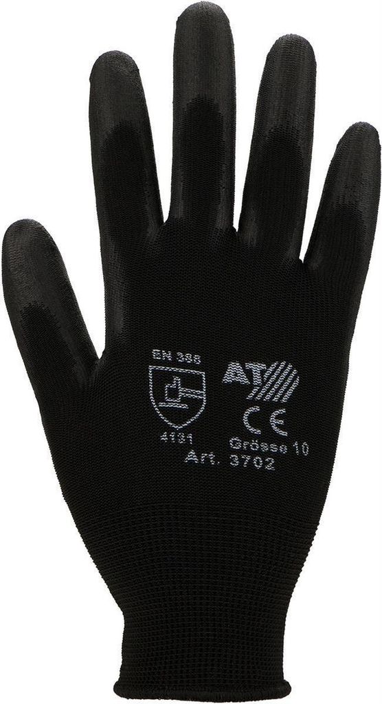 Montage-Feinstrickhandschuhe, Größe 11/XXL, schwarz