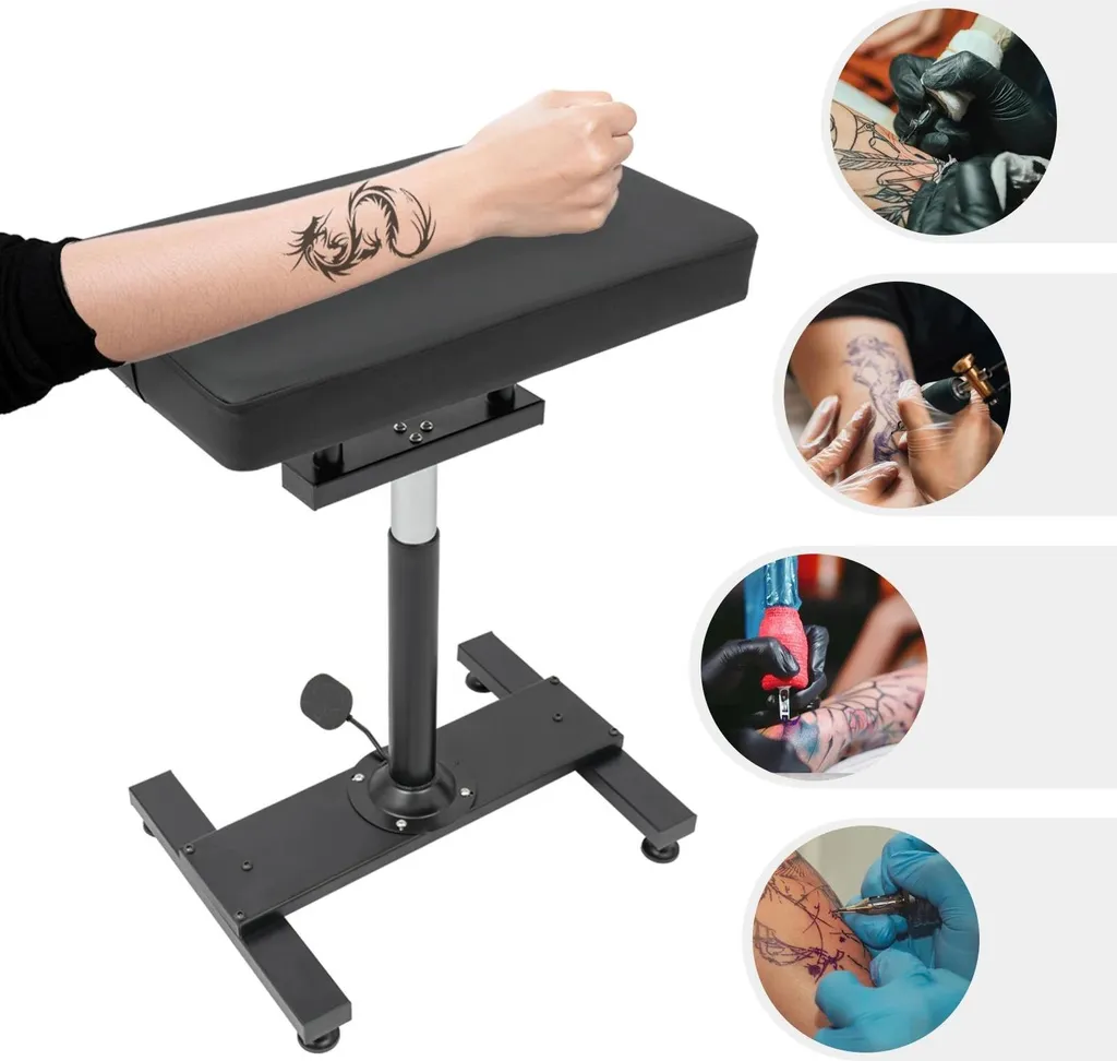Support tatouage réglable pour confort client et précision du geste