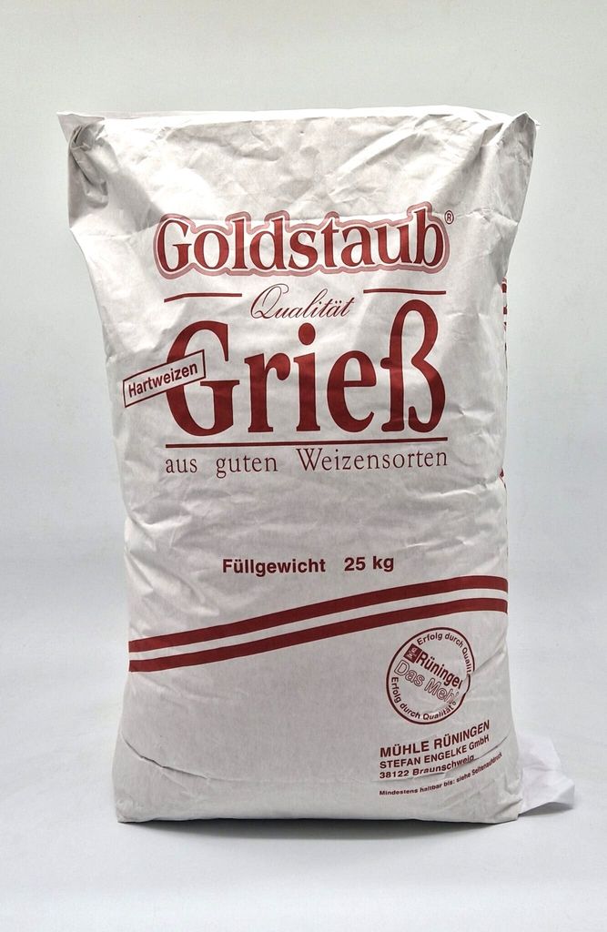 Weizengrieß Goldstaub Mühle Rüningen Hartweizengrieß Durumgrieß SSSE 25 kg