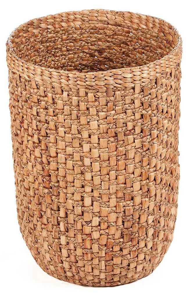 Panier de rangement pour chambre et salon en jacinthe d'eau marron