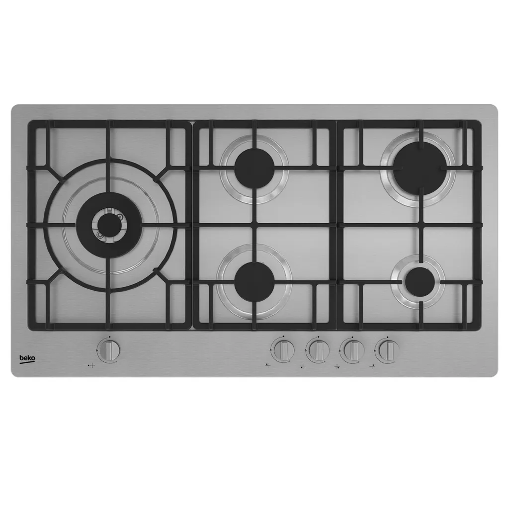 Beko HIML 95225 SXE Table de cuisson gaz 90 cm inox avec 5 foyers