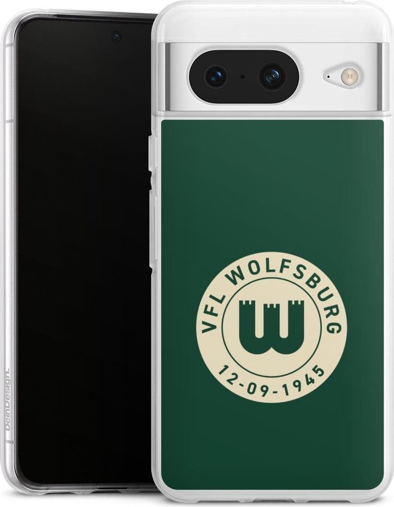 DeinDesign Handyhülle für Google Pixel 8 Silikon Hülle Case Smartphone Schutzhülle Offizielles Lizenzprodukt VfL Wolfsburg 80 Jahre