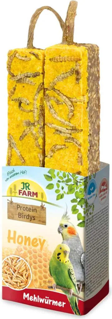 JR FARM Protein-Birdys biscotti al miele per pappagalli - Vitamine e minerali in forma di delizioso snack JR FARM biscotti al miele per pappagalli - Snack ricco di proteine, sano e gustoso