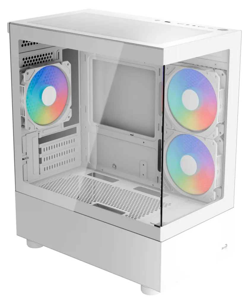 Boîtier PC panoramique Aerocool Mini Viewport v2 blanc vitre ARGB