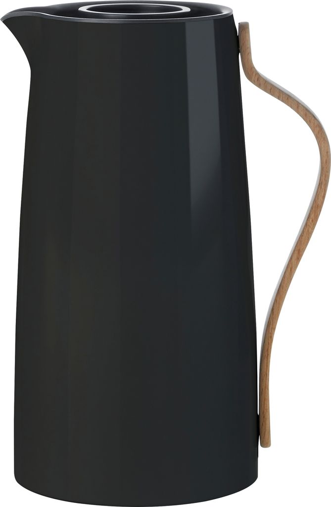 Stelton Emma Isolierkanne Kaffee Black, Kanne, Isokanne, Edelstahl, Kunststoff, Buchenholz, Schwarz, 1.2 L, x-200-2