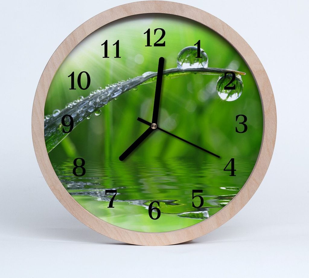 Holzuhr 30fi cm wanduhr - Dew Drop Natur Tau
