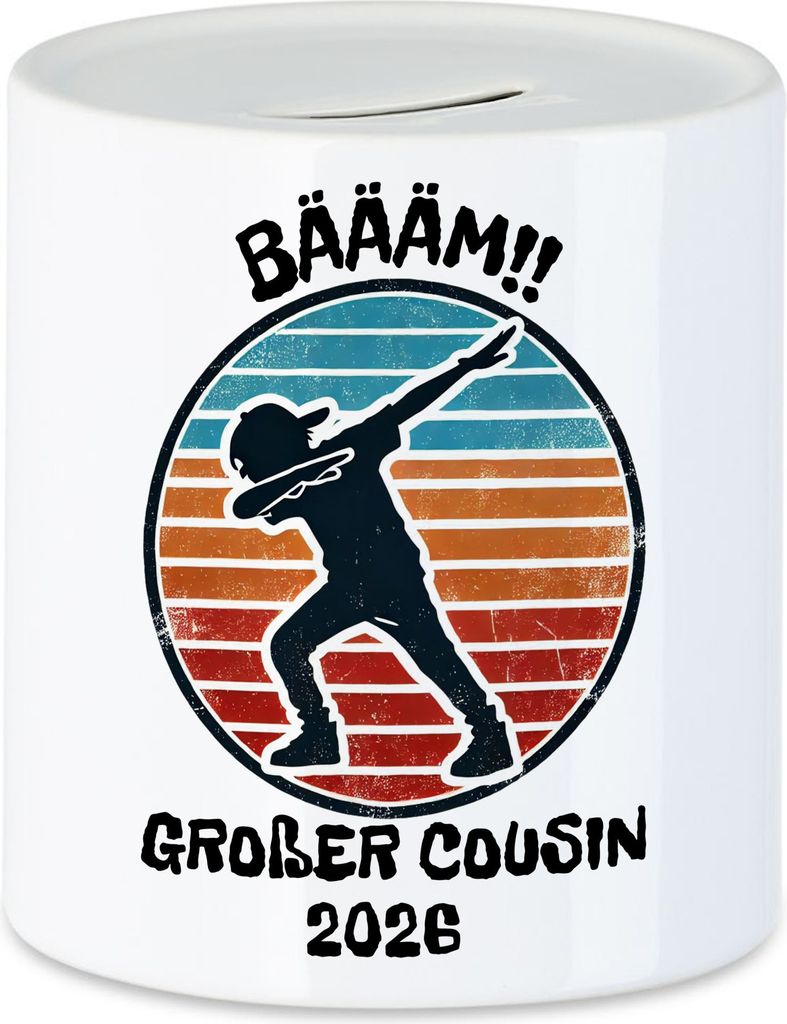 Bääm! Großer Cousin 2026 Spardose Ankündigung Dab Geburt Nachwuchs Schwangerschaft