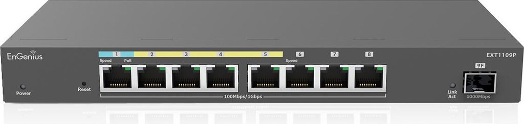 EnGenius Switch full managed Extender- 8x 1 GbE- 4x PoE at- 1x SFP- - Switch - 8-Port