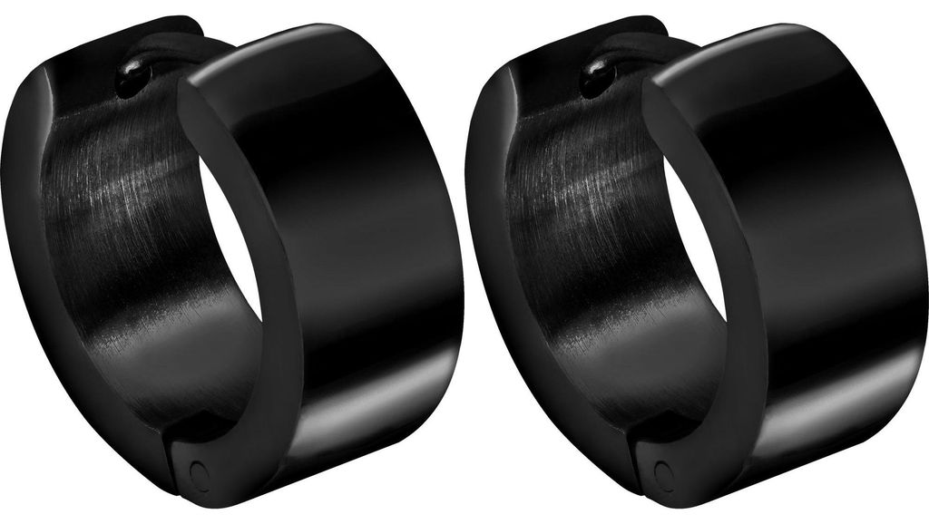 Chirurgenstahl Creolen ABGERUNDET Schwarz-Matt Innendurchmesser: 12mm