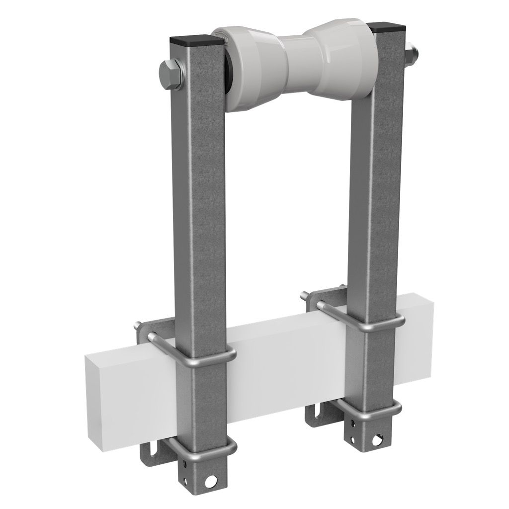 Polyurethan Kielrolle 125/50mm Mit Halter - Höhenverstellbar Für Bootstrailer