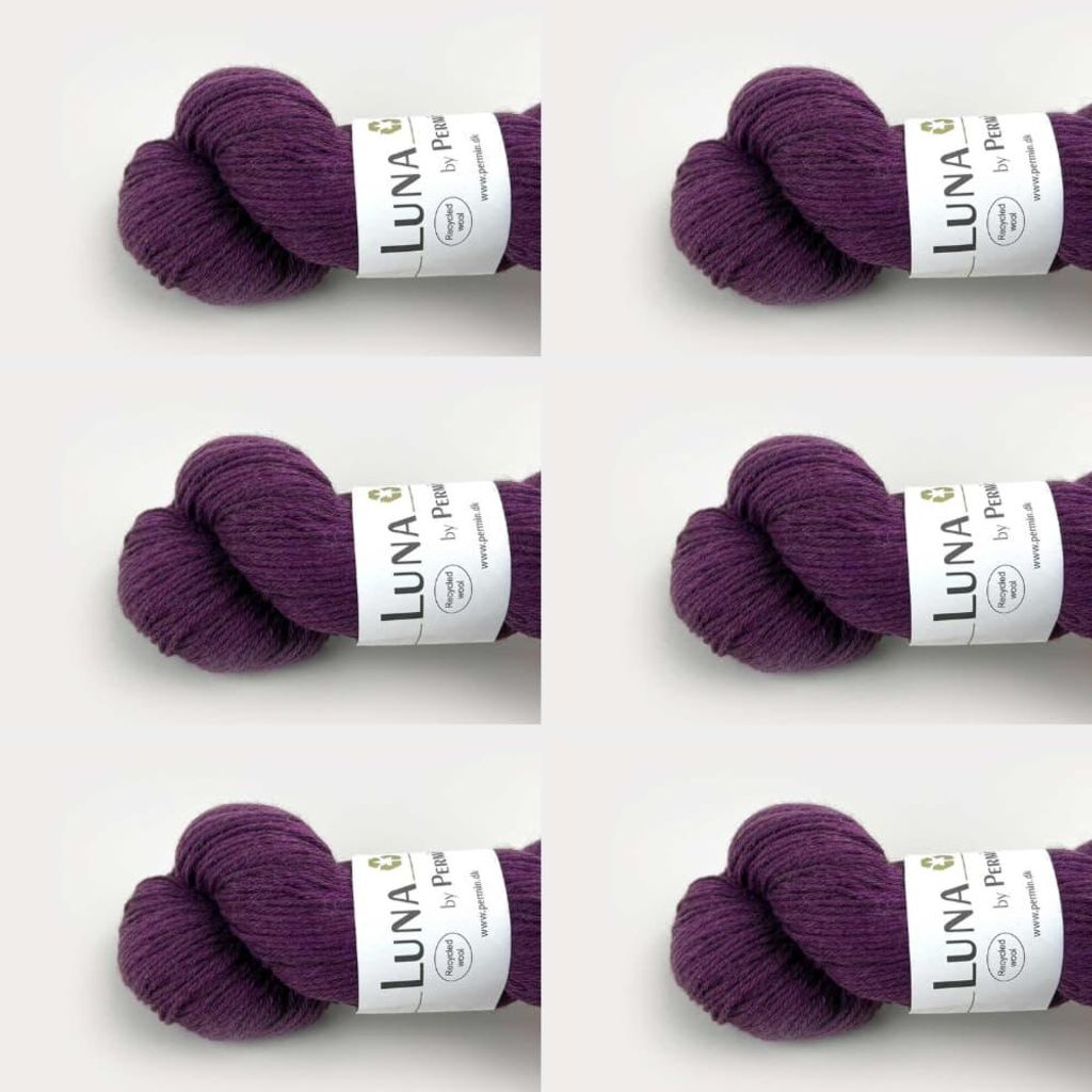 6x Luna by Permin – 100% Recycelte Schurwolle (Mulesing-frei & ) (18 lila)