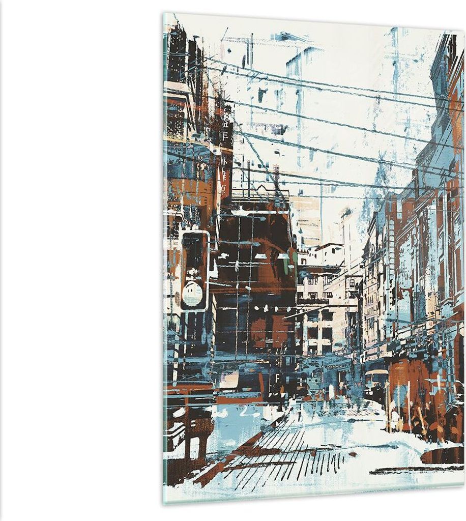 Bilder auf glas - Einteilig - Stadt Straße Haus - 80x120cm Produktbild 