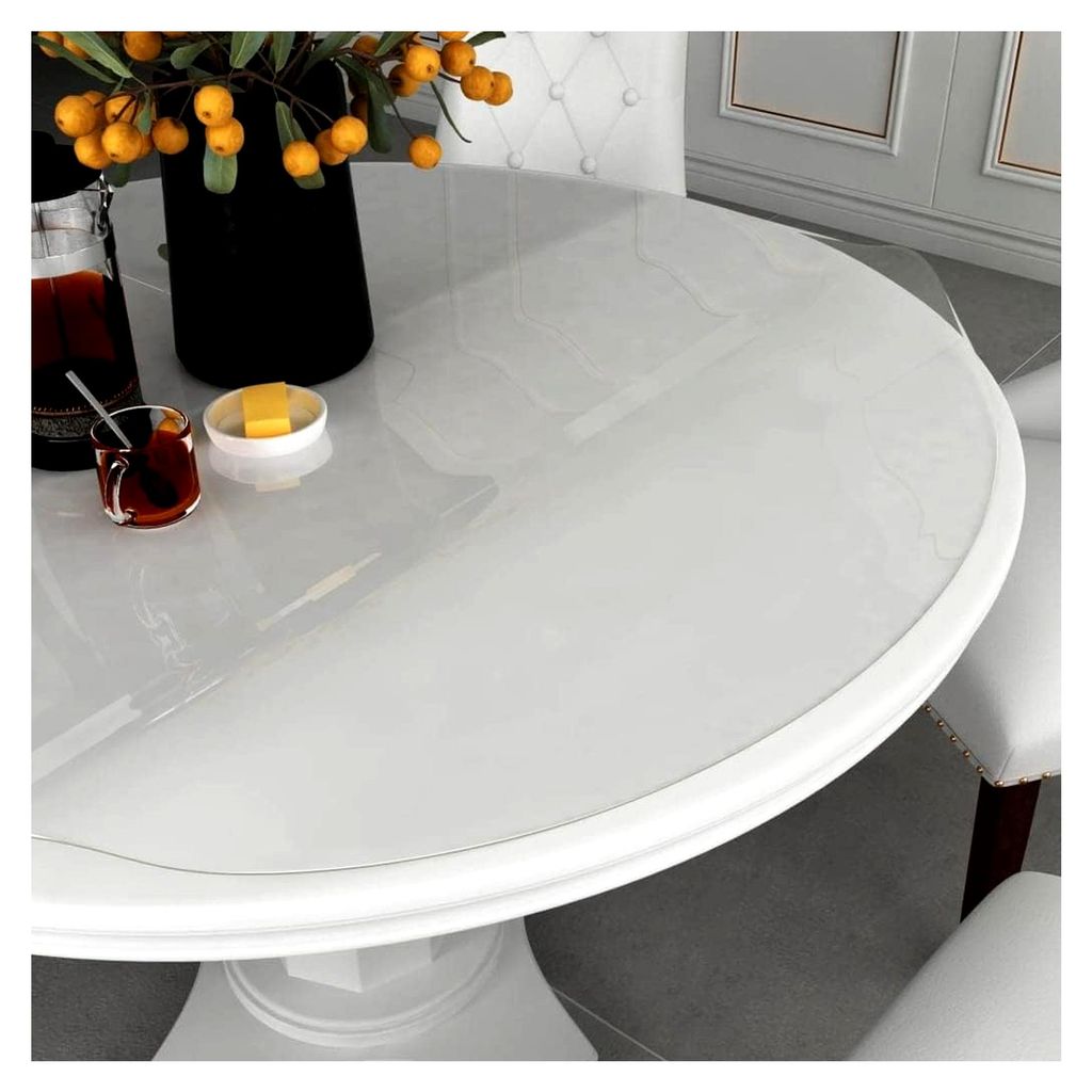 Tischfolie Kratzfest Wasserdicht Tischdecke Schutzfolie Transparent Ø60cm 1,6mm PVC