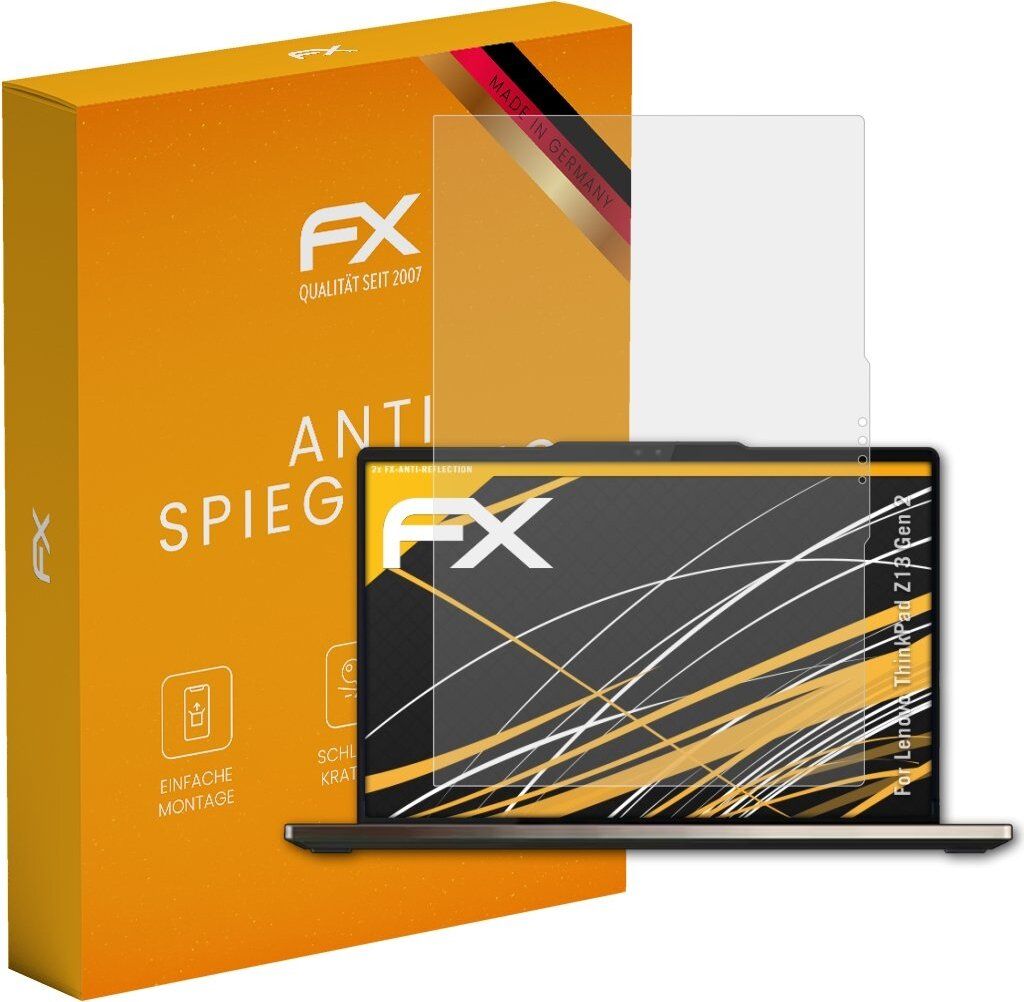 atFoliX FX-Antireflex 2x Schutzfolie kompatibel mit Lenovo ThinkPad Z13 (Gen 2) Displayfolie