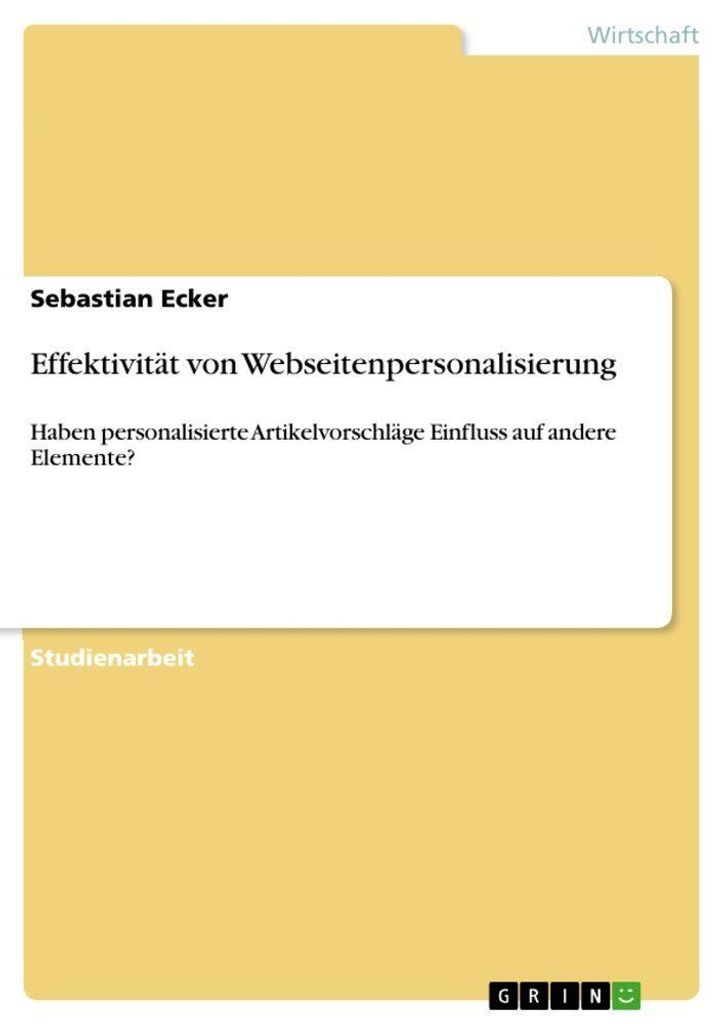 Effektivität von Webseitenpersonalisierung
