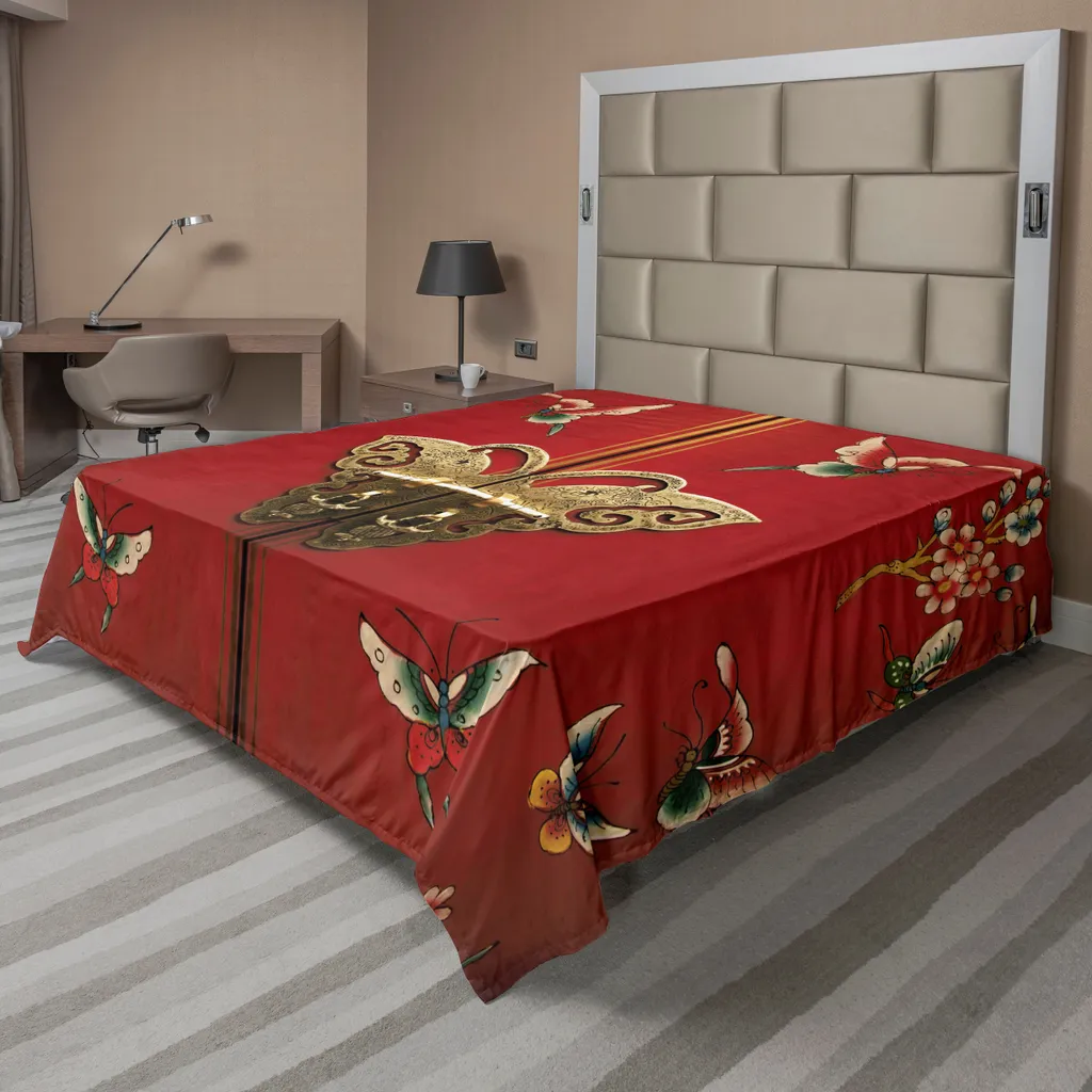 Drap de lit supérieur style Boho 260x228 cm pour Grand Lit Décoratif