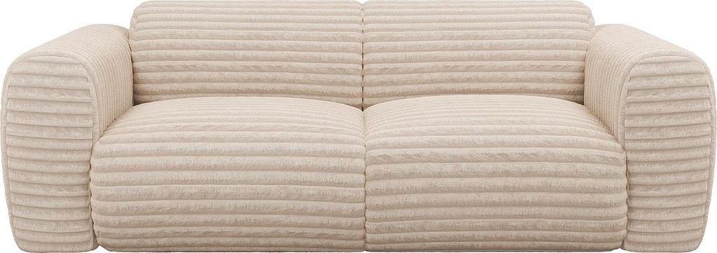 3-Sitzer-Sofa aus beigefarbenem, breit gestreiftem Cord - POGNI by Maison Céphy