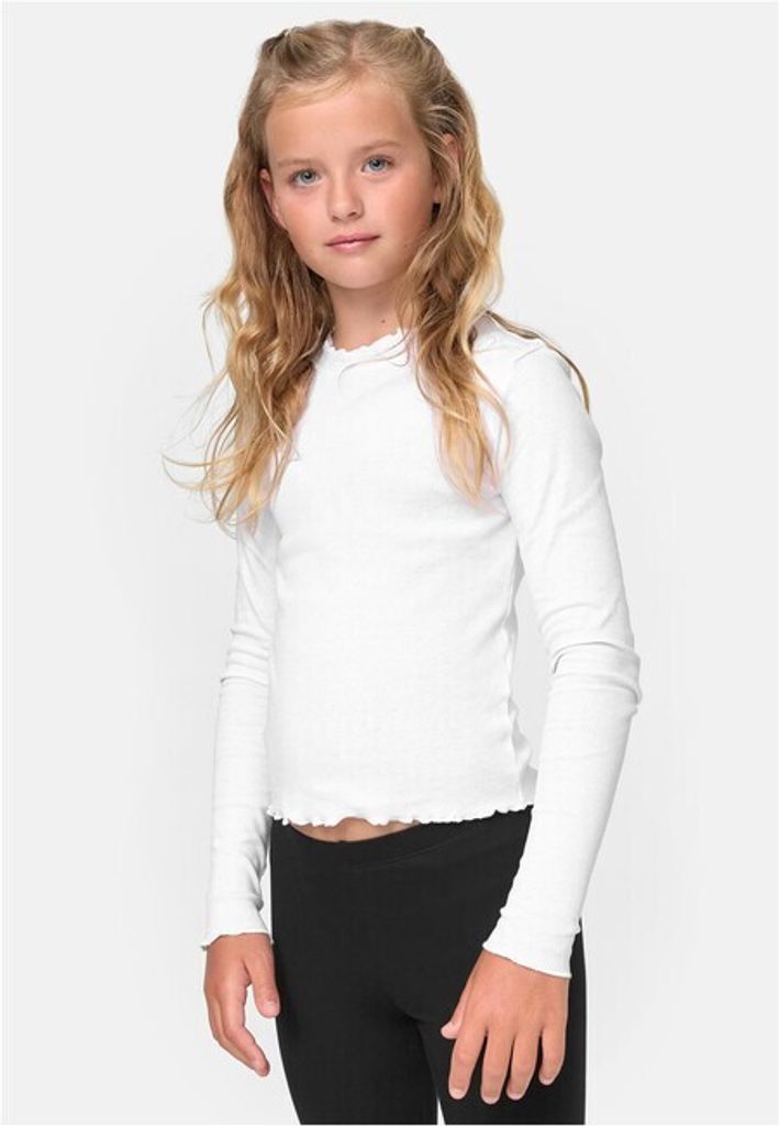 UCK3996 - Girls Short Rib Longsleeve white 146/152