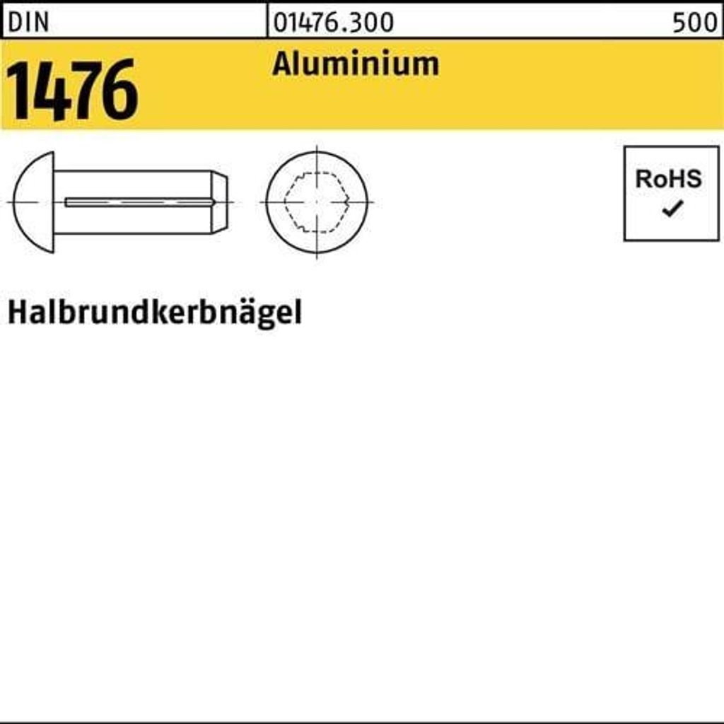 Reyher  Halbrundkerbnägel DIN 1476 Leichtmetall 4x10 Al Produktbild 