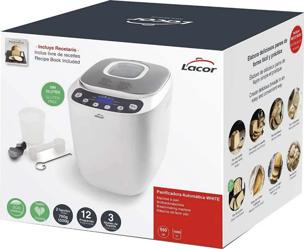Machine à pain automatique Lacor 1kg avec programmes de cuisson