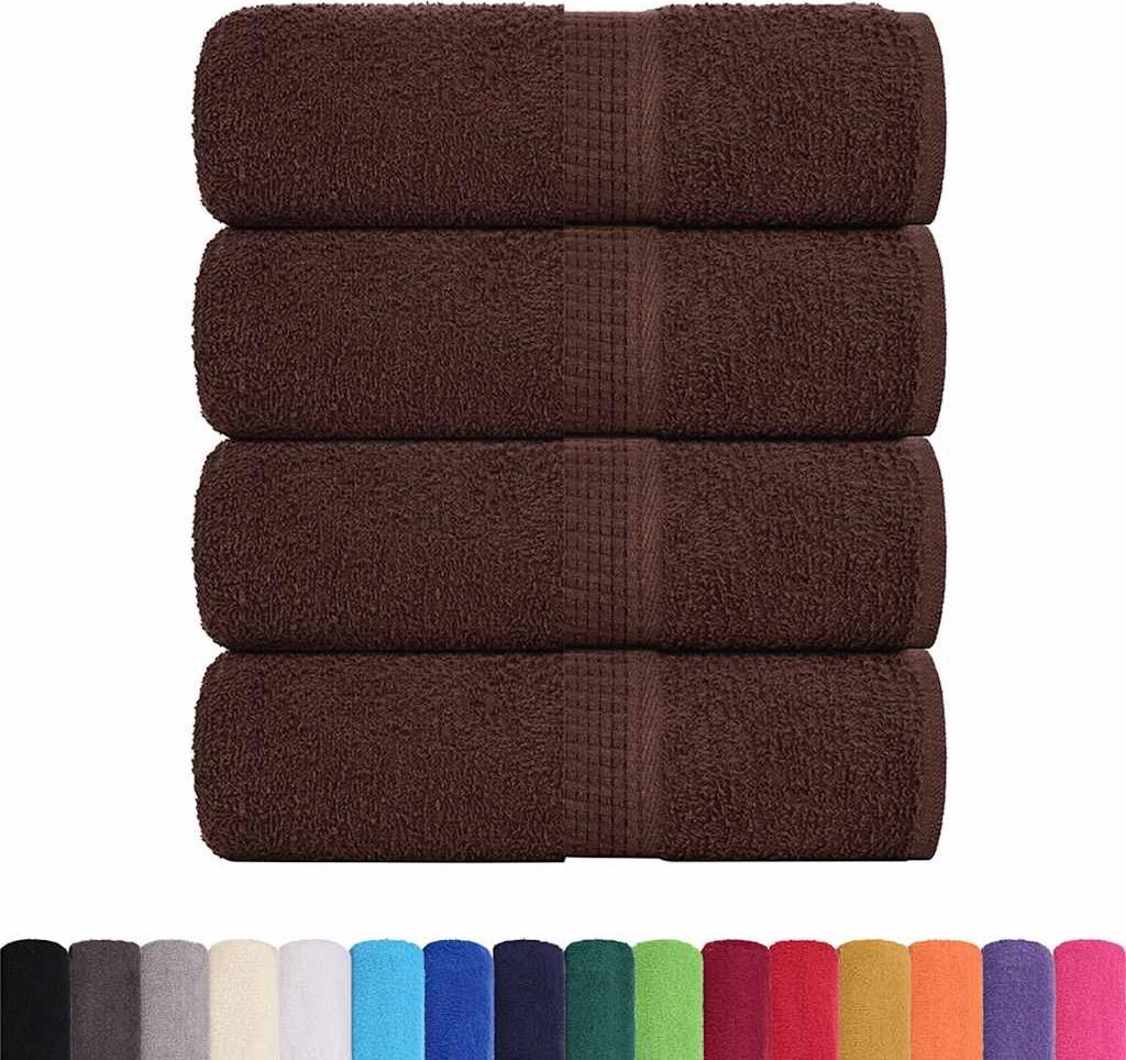 vidaXL Waschtücher FROGN 4 Stk. Braun 30x30 cm 360 g/m² Produktbild 