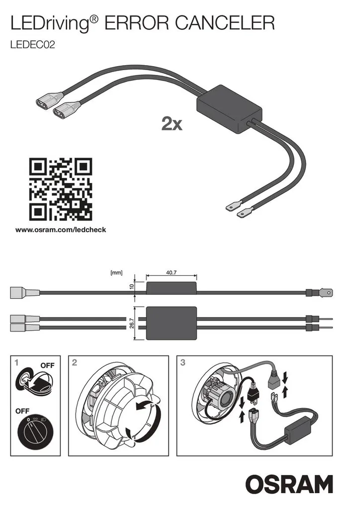 Solution CAN-Bus H7 Osram LEDriving pour éviter les erreurs de tableau